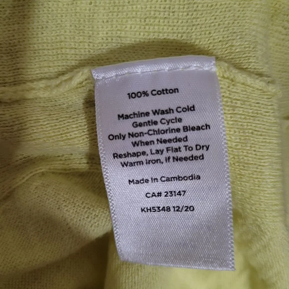 Talbots size medium yellow v neck long tunic top